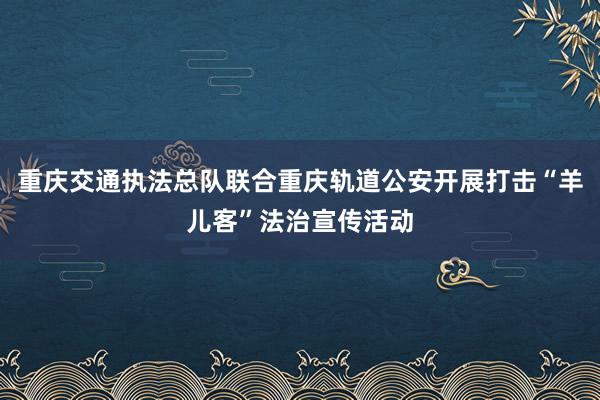 重庆交通执法总队联合重庆轨道公安开展打击“羊儿客”法治宣传活动