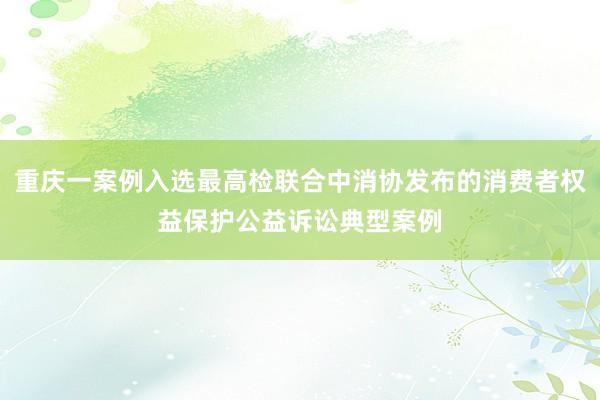 重庆一案例入选最高检联合中消协发布的消费者权益保护公益诉讼典型案例