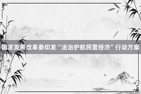 国家发展改革委印发“法治护航民营经济”行动方案